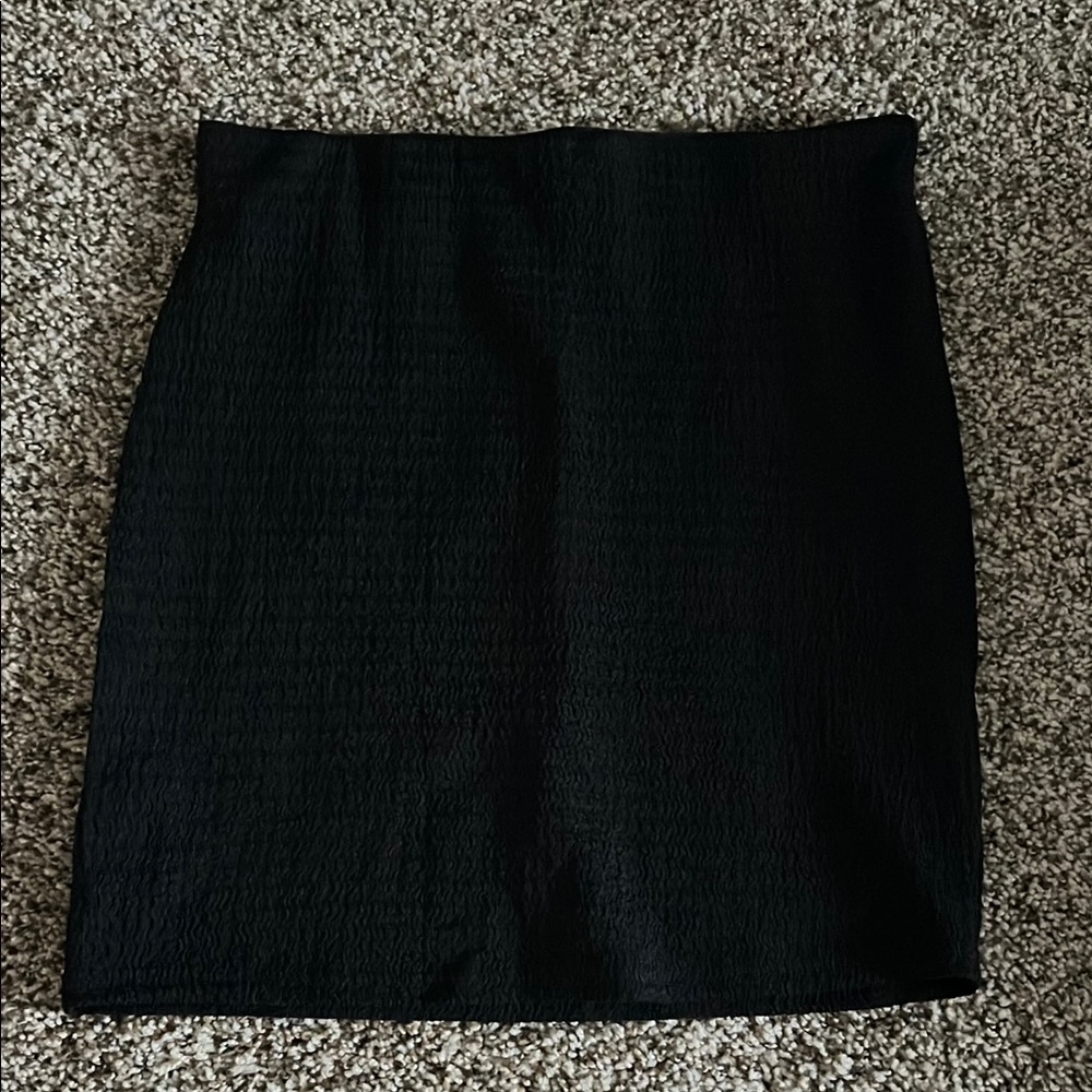 Black Textured Skirt